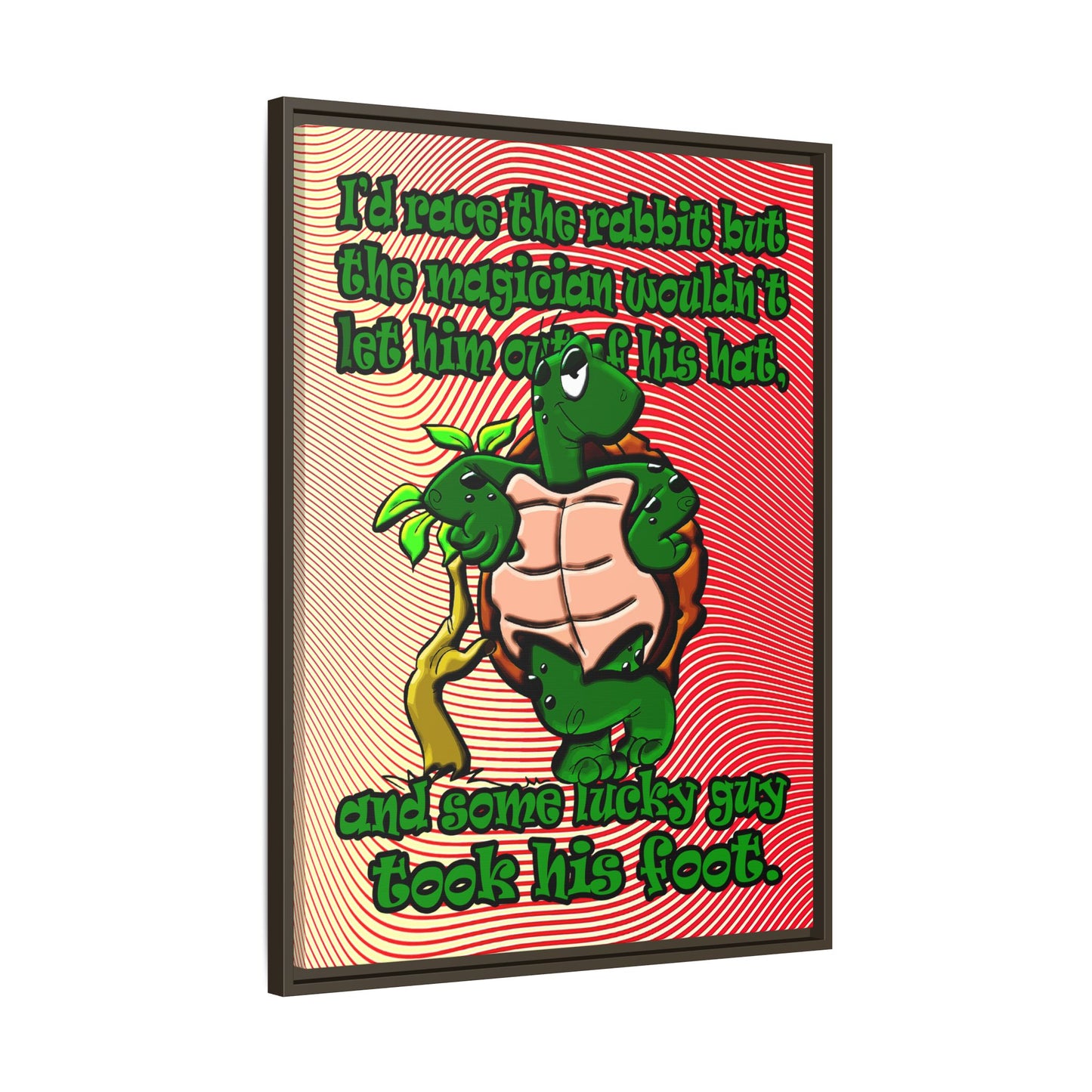 turtle race - framed canvas art (yellow-orange wave)