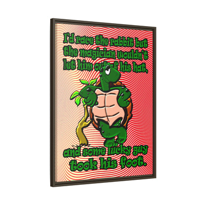turtle race - framed canvas art (yellow-orange wave)