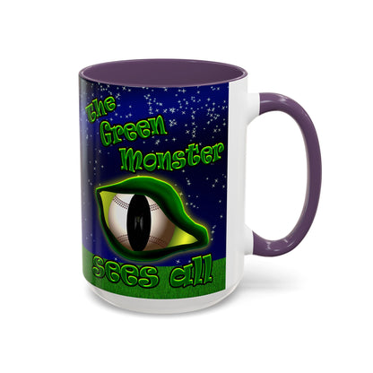 green monster - Accent Mug ('snoops' background)