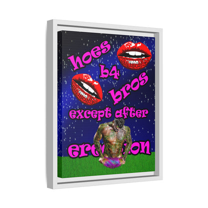 hoes b4 bros - framed canvas art ('snoops' background)
