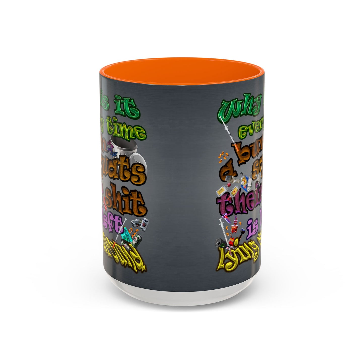 the bum's shit - Accent Mug (grey-light grey)