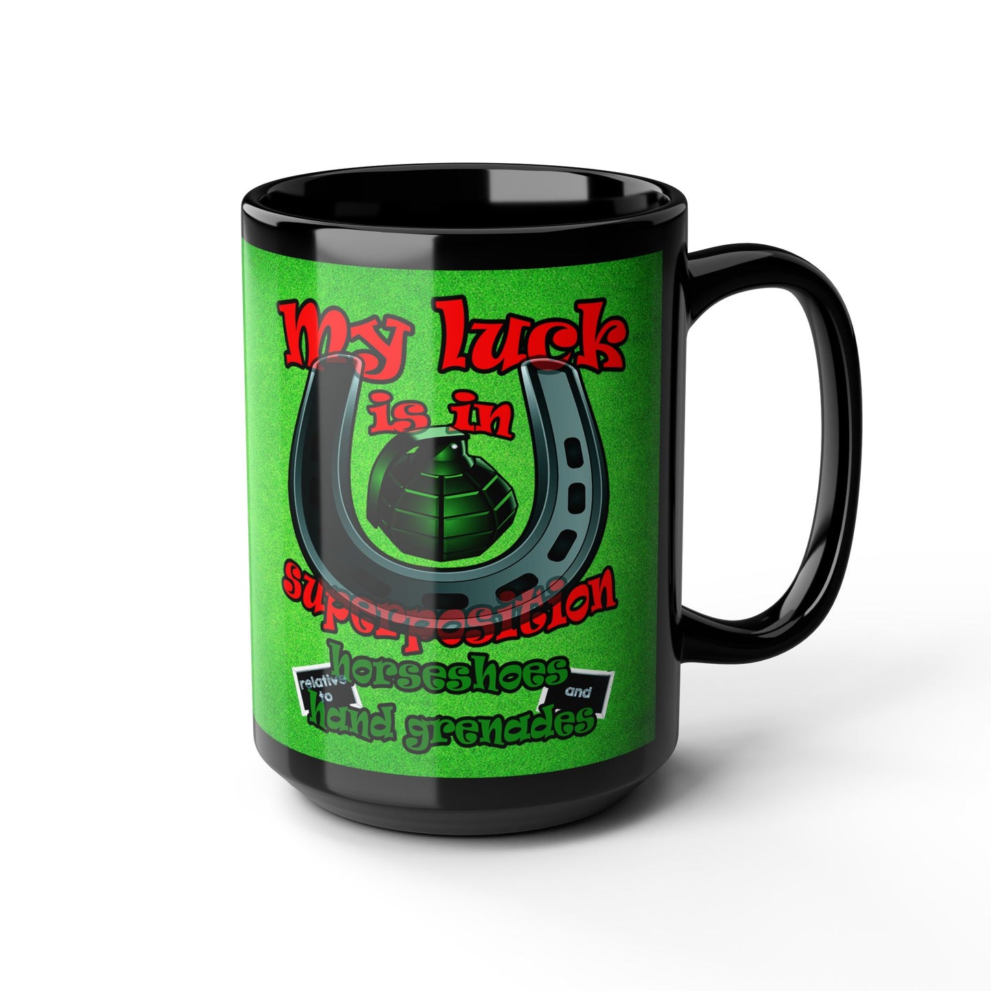 my luck - Black Mug (green turf)