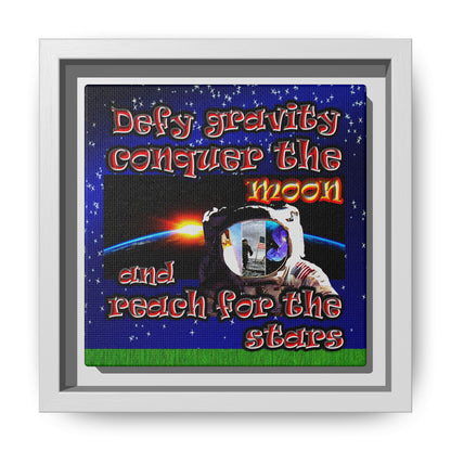 defy conquer reach - framed canvas art ('snoops' background)