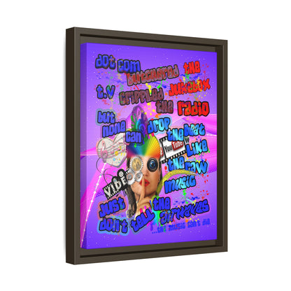 drop the beat - framed canvas art (purple-pink wave)