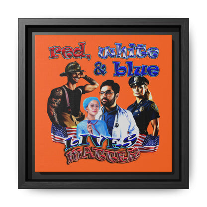 rw&b lives matter - framed canvas art (orange)