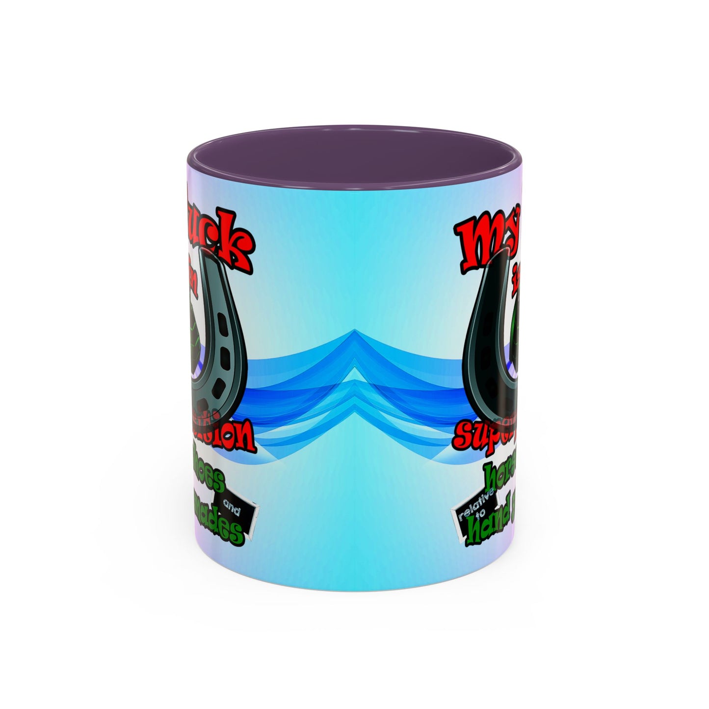 my luck - Accent Mug (light blue-pink wave)