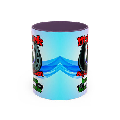 my luck - Accent Mug (light blue-pink wave)