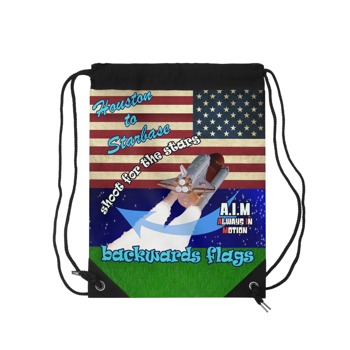 shoot for the stars - Drawstring Bag ('snoops' background)