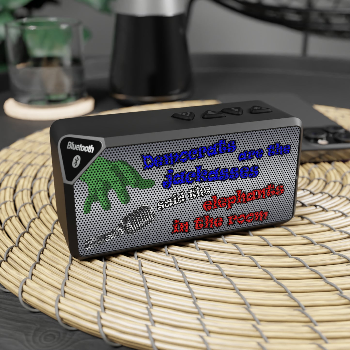 donkeys and elephants - Jabba Bluetooth Speaker (brushed nickel)