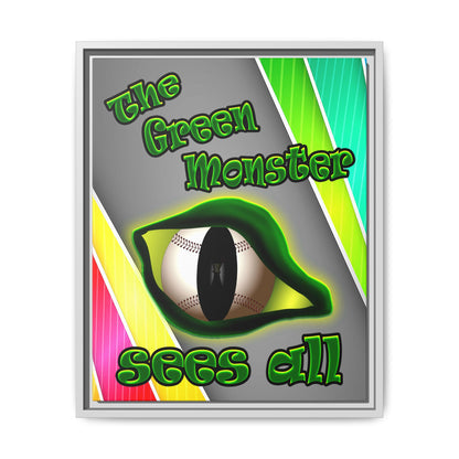 green monster - framed canvas art (rainbow split)