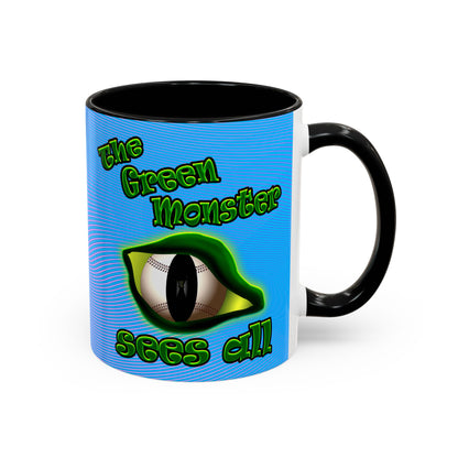 green monster - Accent Mug (light blue-purple wave)