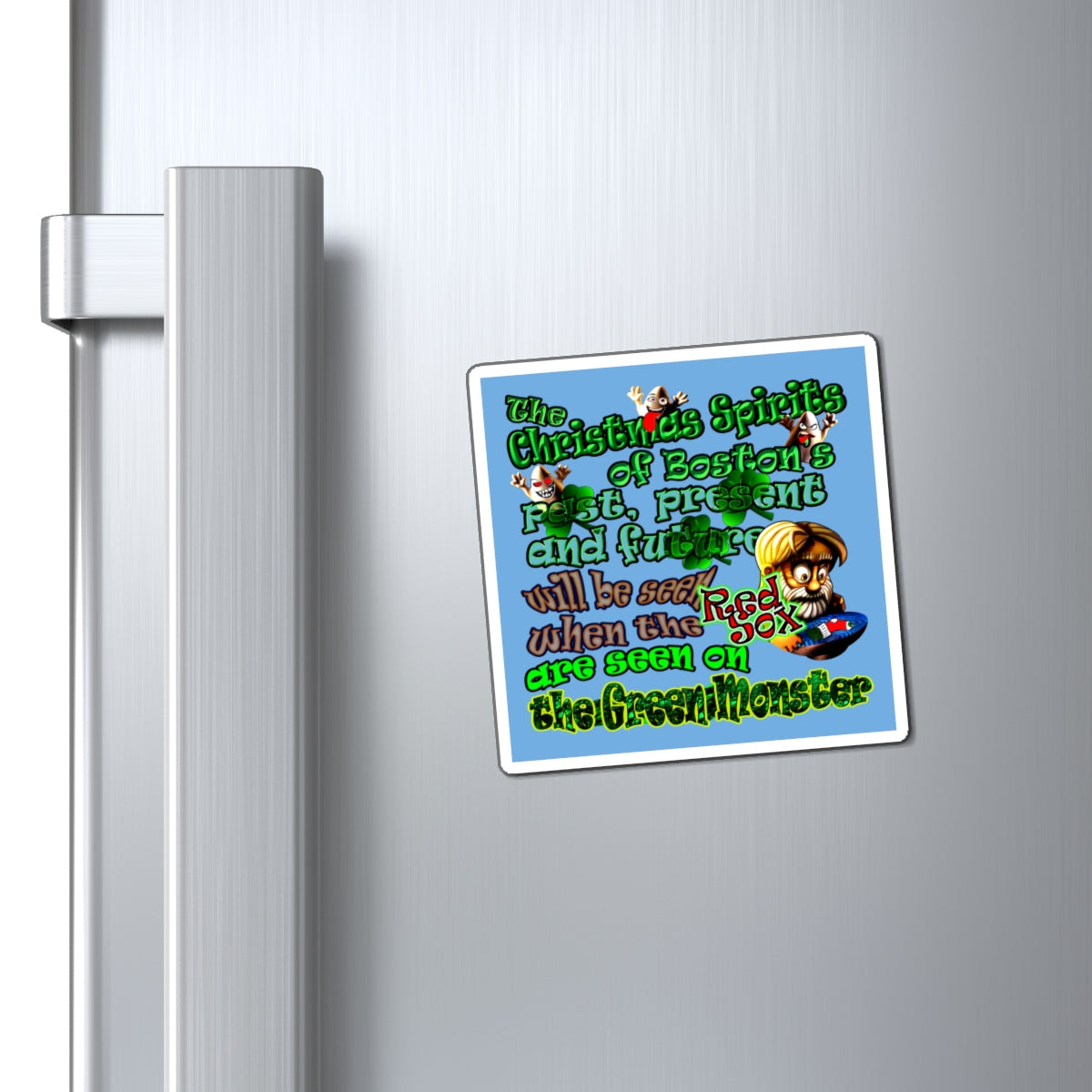 christmas spirits of boston - Magnets - (light blue)