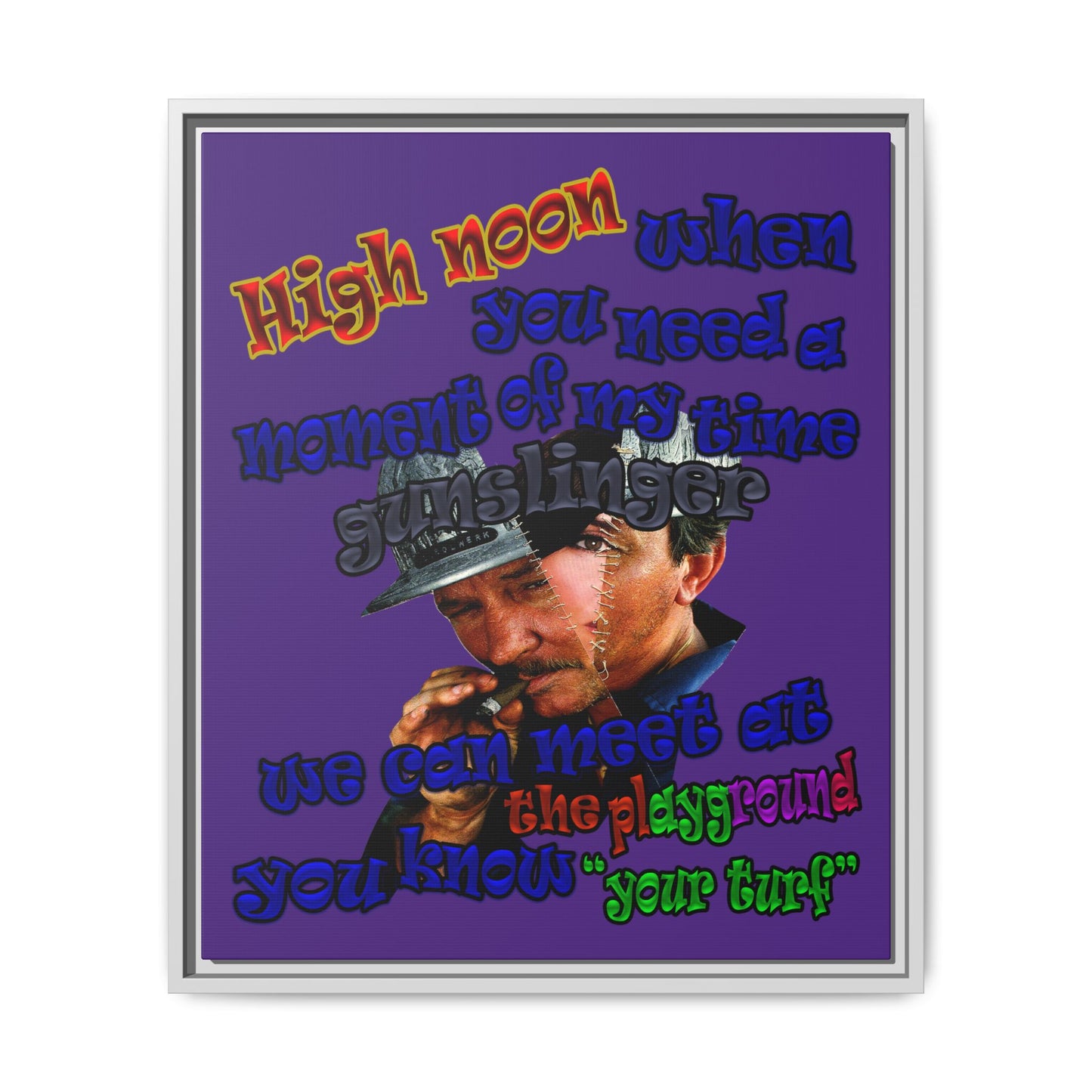 high noon - framed canvas art (purple)