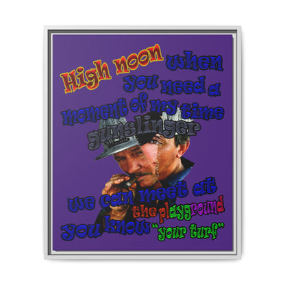 high noon - framed canvas art (purple)