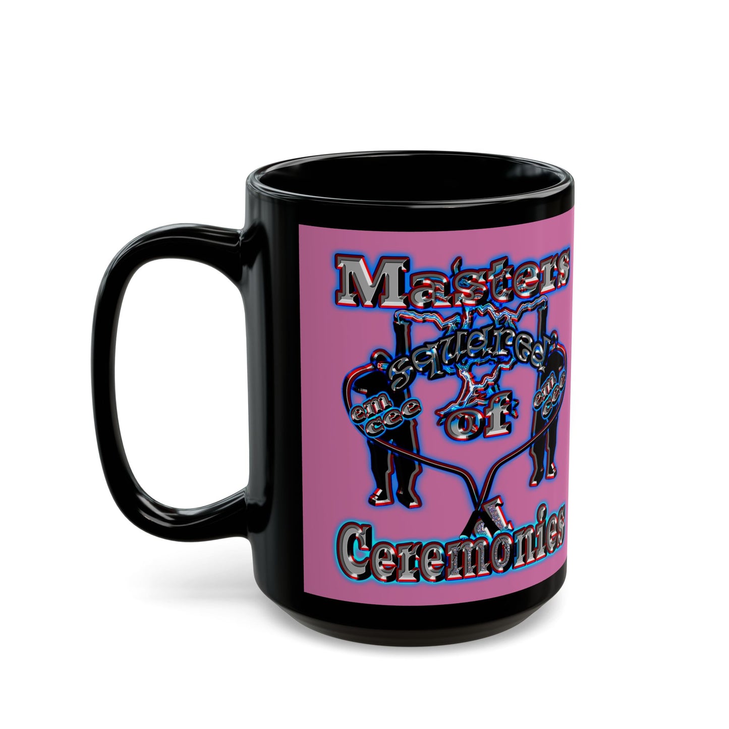 em cee squared - Black Mug (light pink)