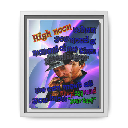 high noon - framed canvas art (grey-pink wave)
