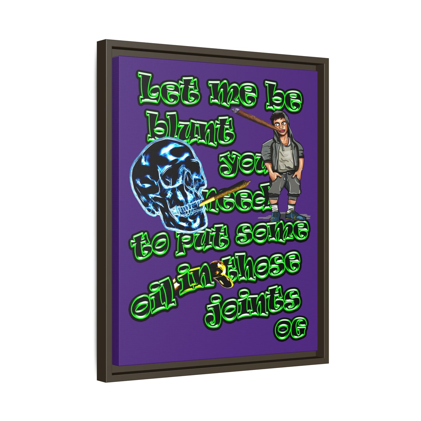 og - framed canvas art (purple)