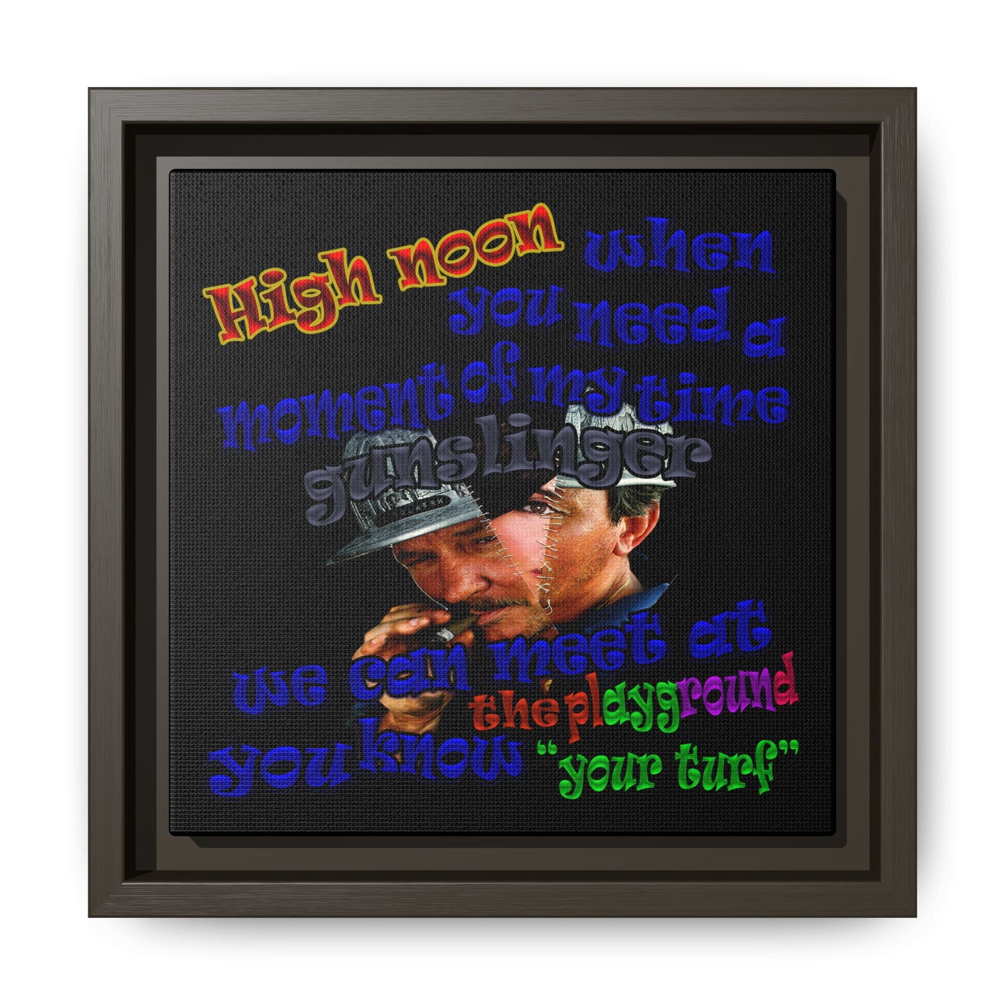 high noon - framed canvas art (black)