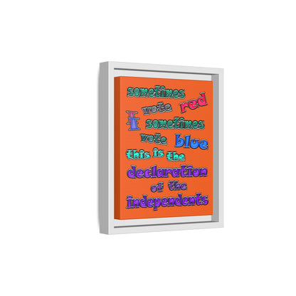 declaration of the independents - framed canvas art (orange)