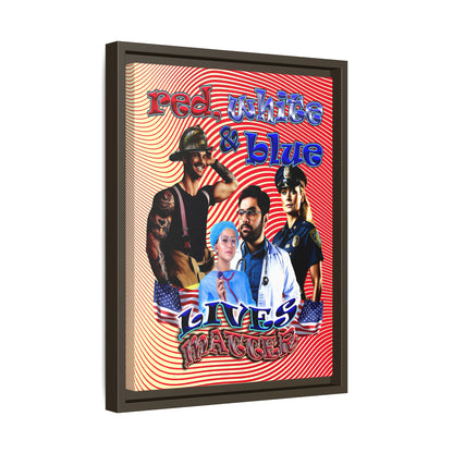 rw&b lives matter - framed canvas art (yellow-orange wave)