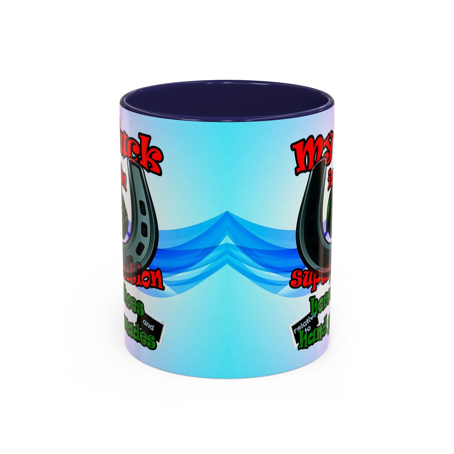my luck - Accent Mug (light blue-pink wave)
