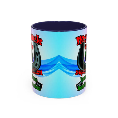my luck - Accent Mug (light blue-pink wave)