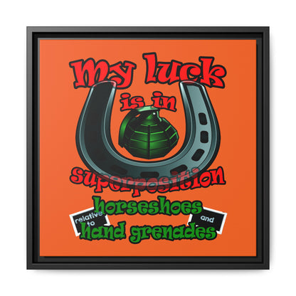 my luck - framed canvas art (orange)