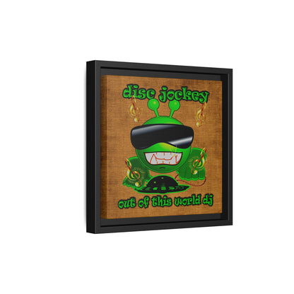 disc jockey - framed canvas art (brown papyrus)