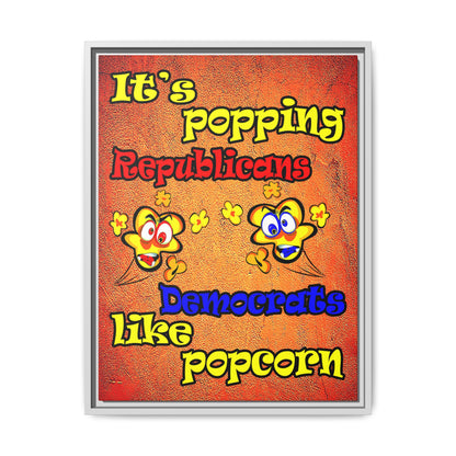 popping like popcorn - framed canvas art (burnt orange)