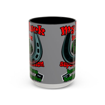 my luck - Accent Mug (grey)