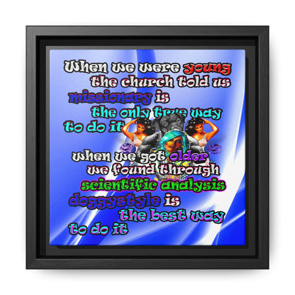 doggystyle - framed canvas art (blue-white wave)