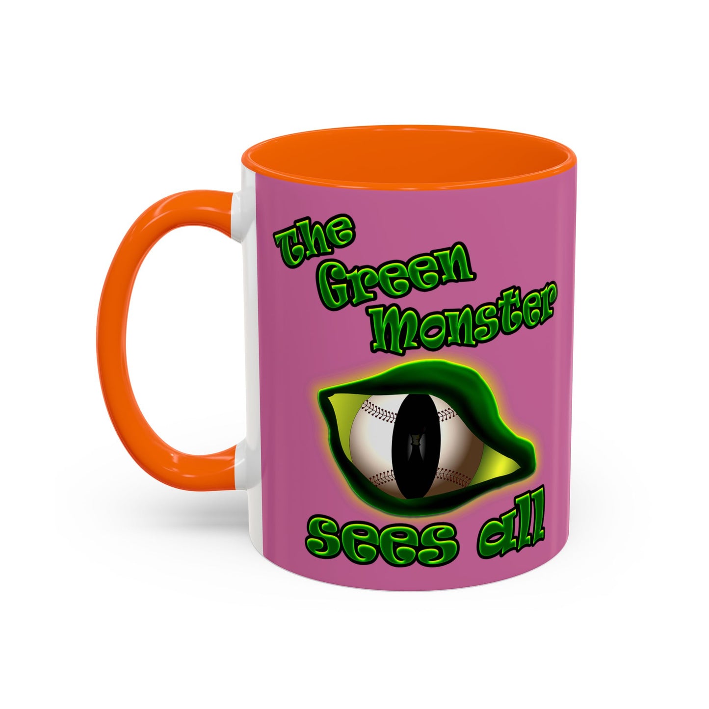 green monster - Accent Mug (light pink)