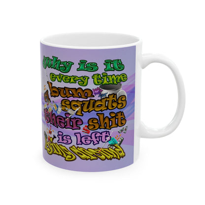 the bum's shit - White Mug (light blue-pink wave)