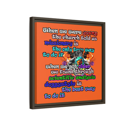 doggystyle - framed canvas art (orange)