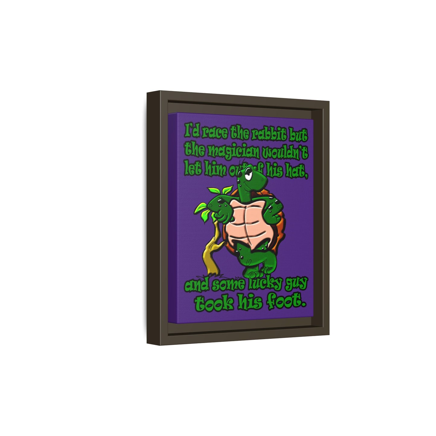 turtle race - framed canvas art (purple)