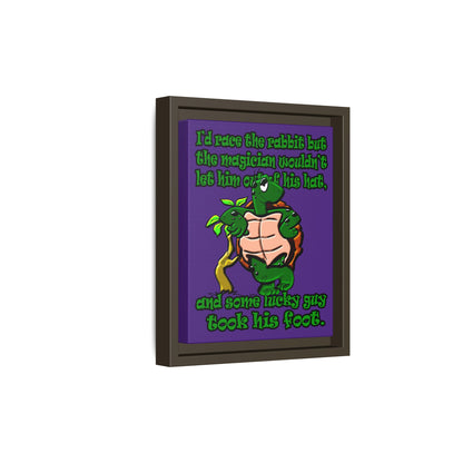 turtle race - framed canvas art (purple)