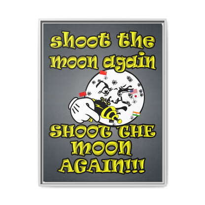 shoot the moon again - framed canvas art (grey-light grey)