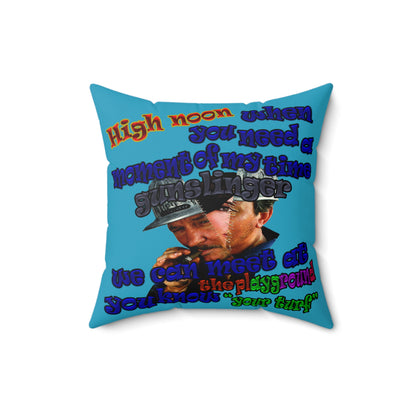 high noon - Faux Suede Square Pillow - (turquoise)