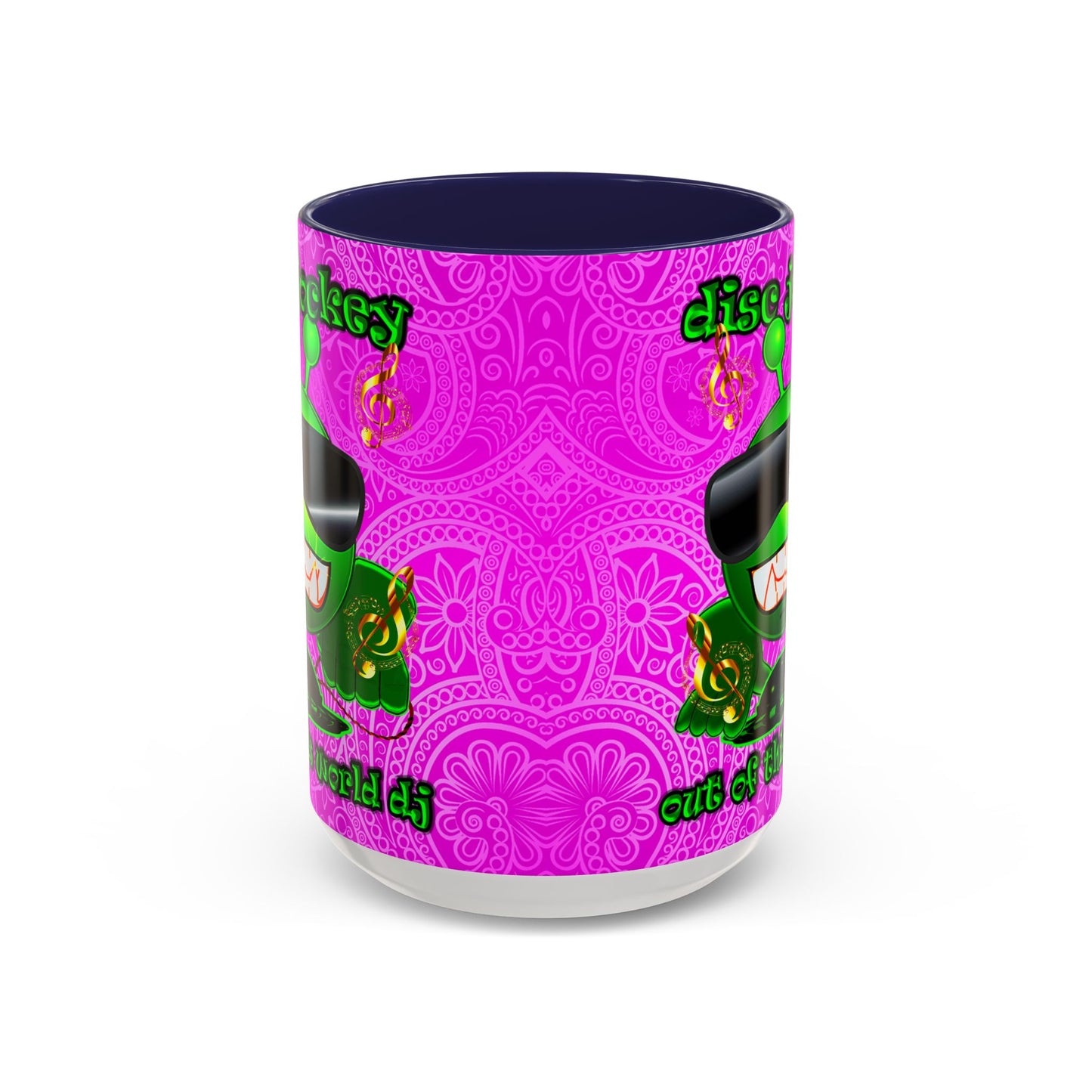 disc jockey - Accent Mug (pink swirl)