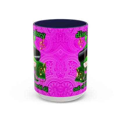 disc jockey - Accent Mug (pink swirl)