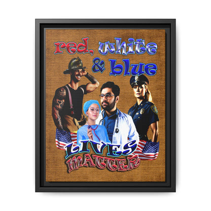 rw&b lives matter - framed canvas art (brown papyrus)