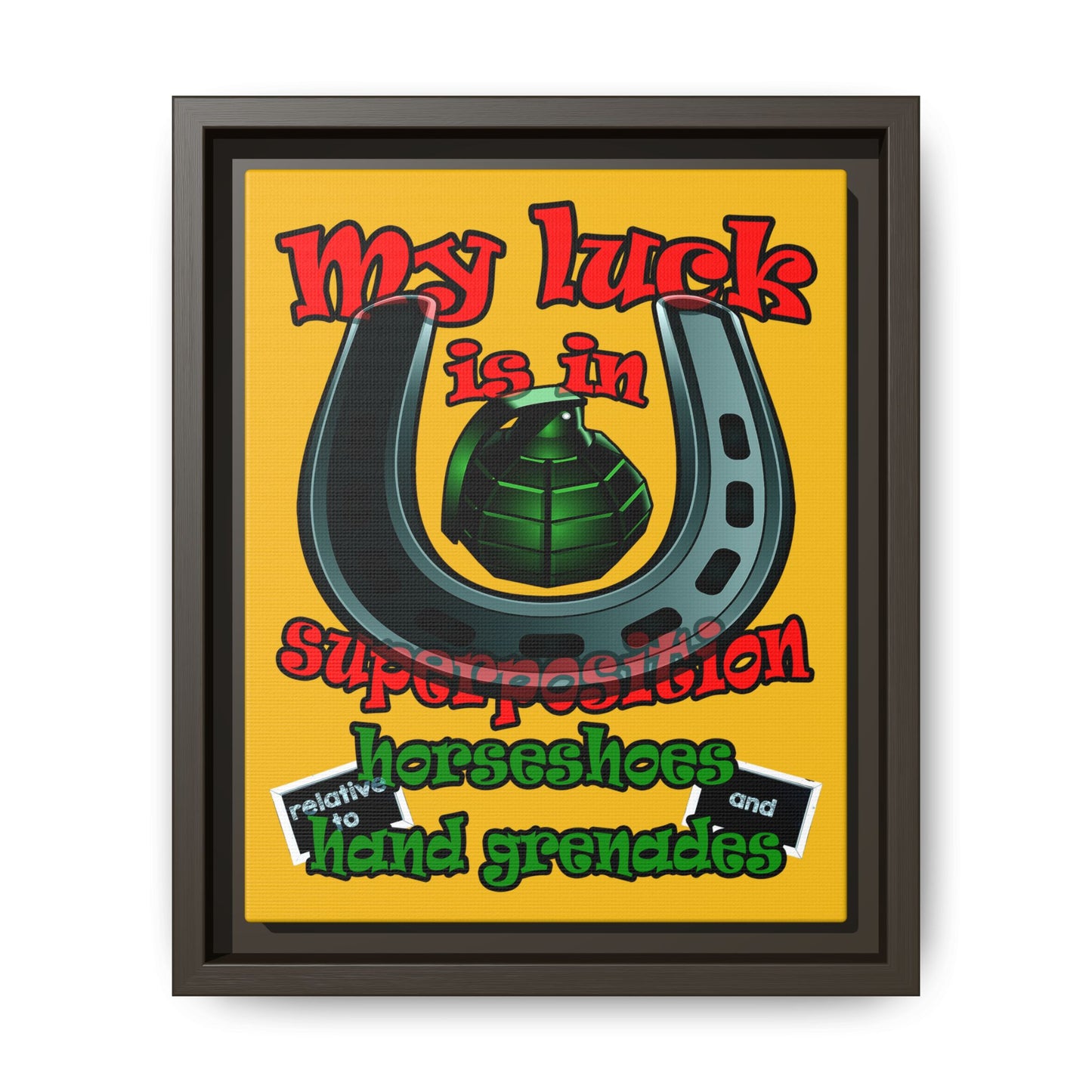 my luck - framed canvas art (yellow)