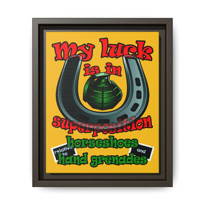 my luck - framed canvas art (yellow)