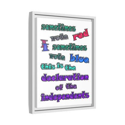declaration of the independents - framed canvas art (white)