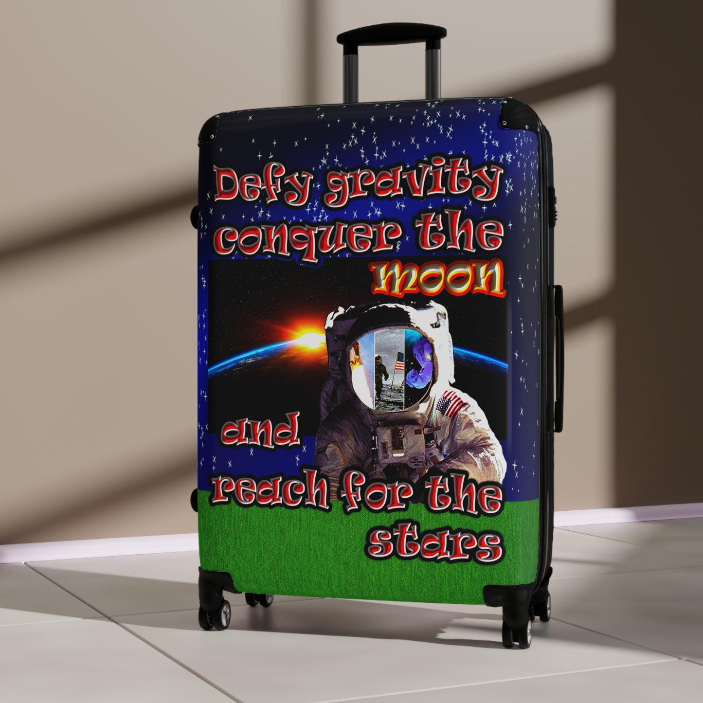defy conquer reach - Suitcase ('snoops' background)