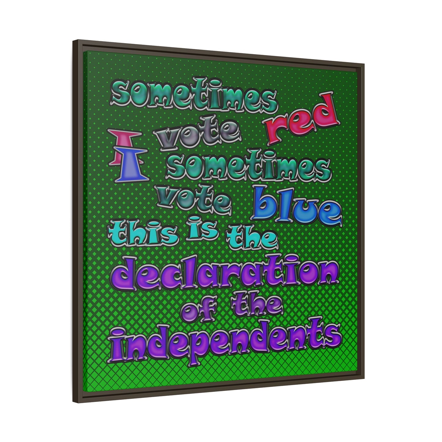 declaration of the independents - framed canvas art (logo green)