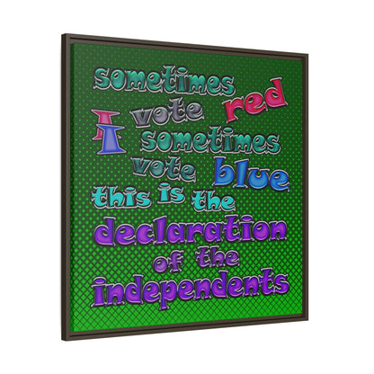 declaration of the independents - framed canvas art (logo green)