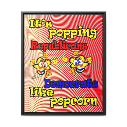 popping like popcorn - framed canvas art (yellow-orange wave)