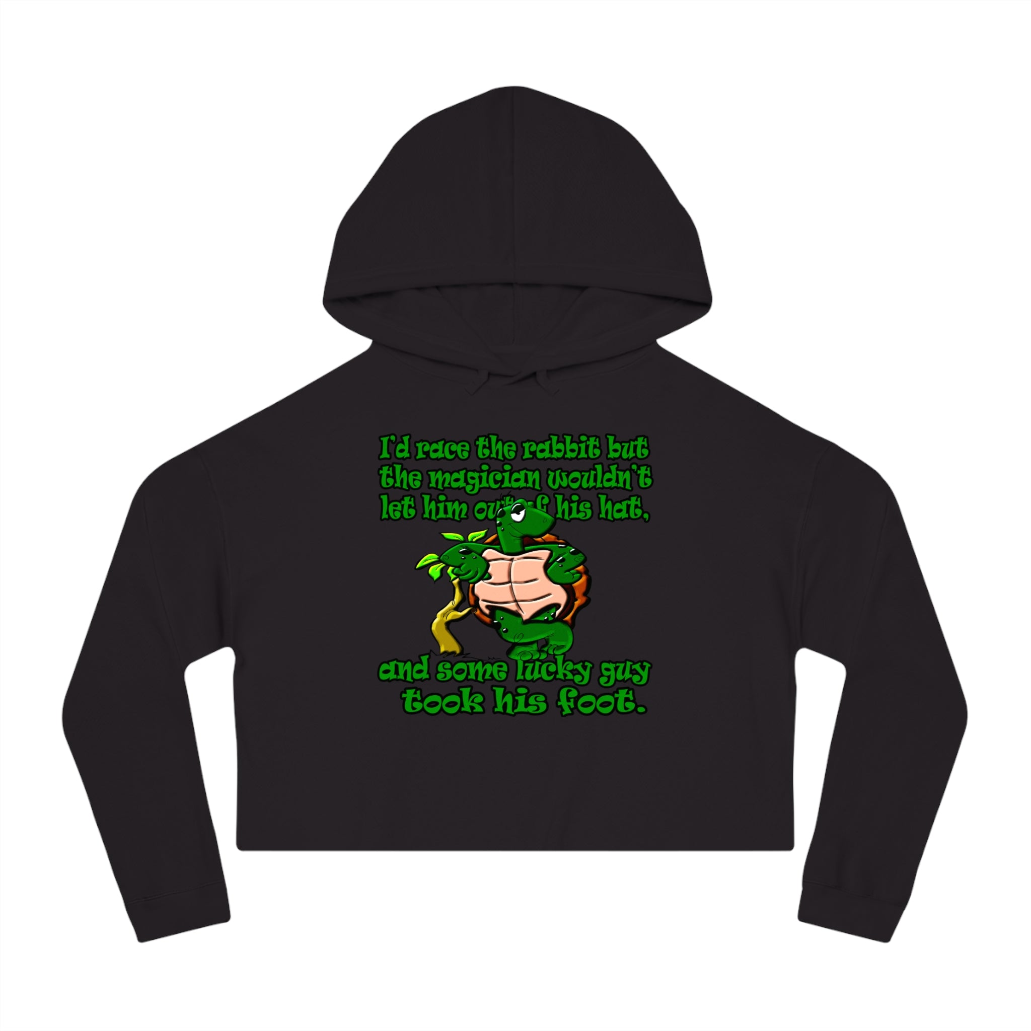 turtle race - Women’s Cropped Hooded Sweatshirt