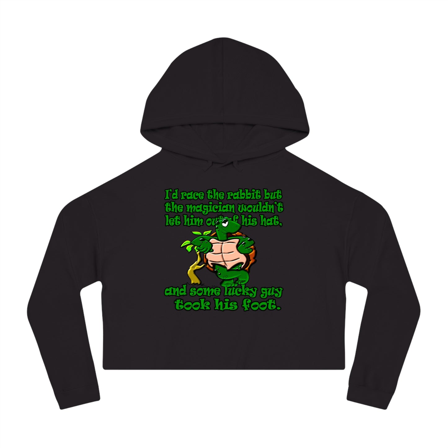 turtle race - Women’s Cropped Hooded Sweatshirt